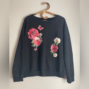 Secret Mission black rose iron on sweatshirt (S)